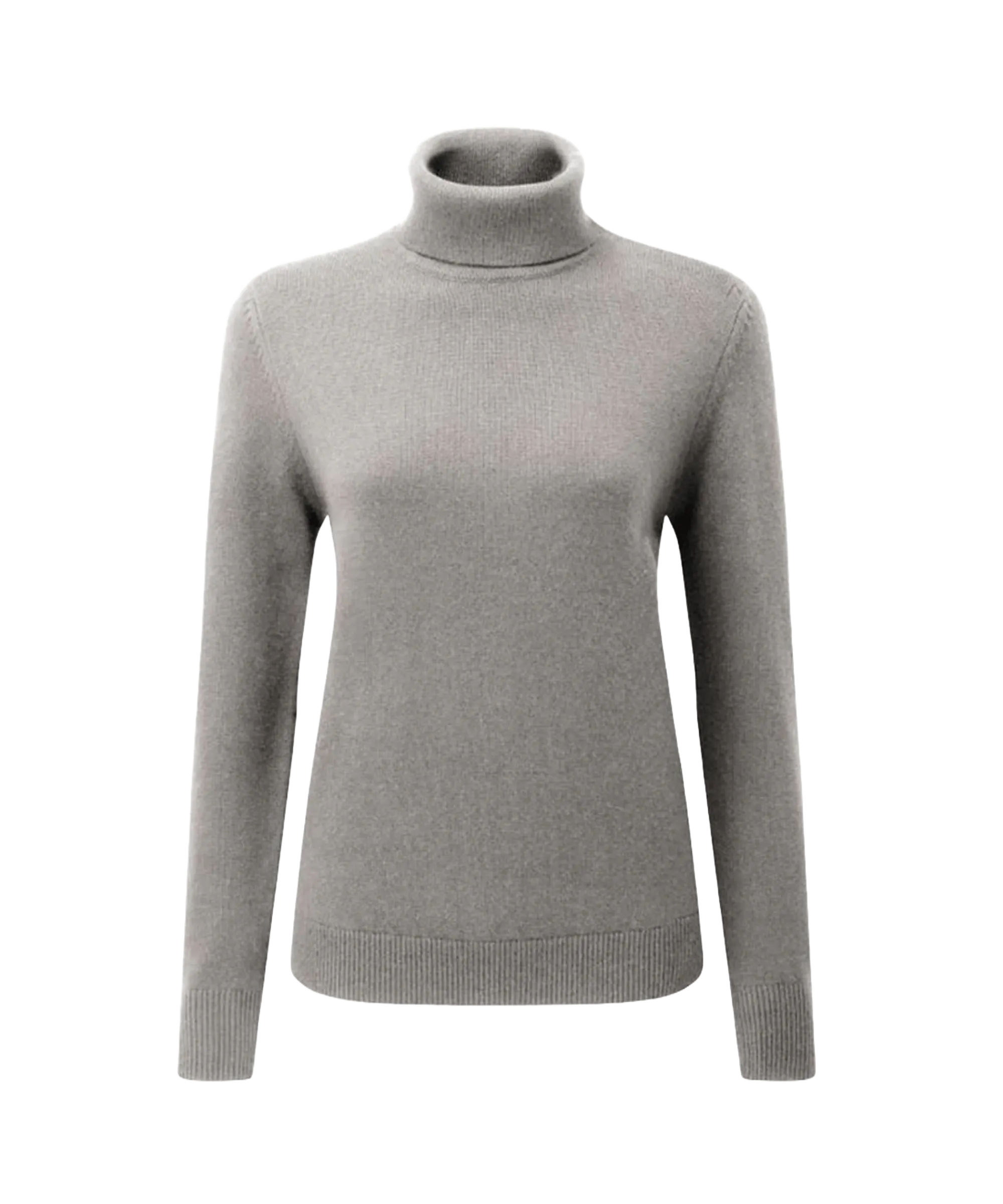 Women's Merino Roll Neck - Silver Grey