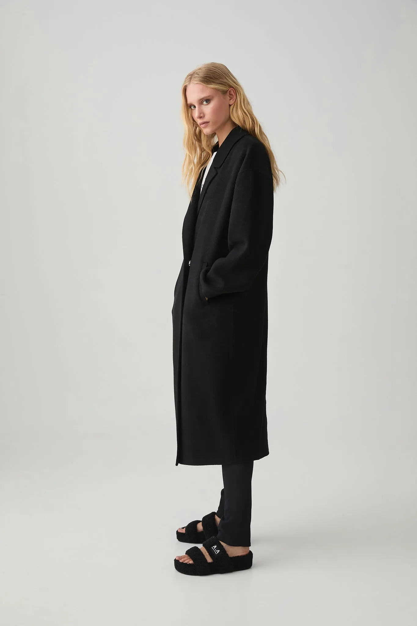 Wool Blend Long Line Coat 773